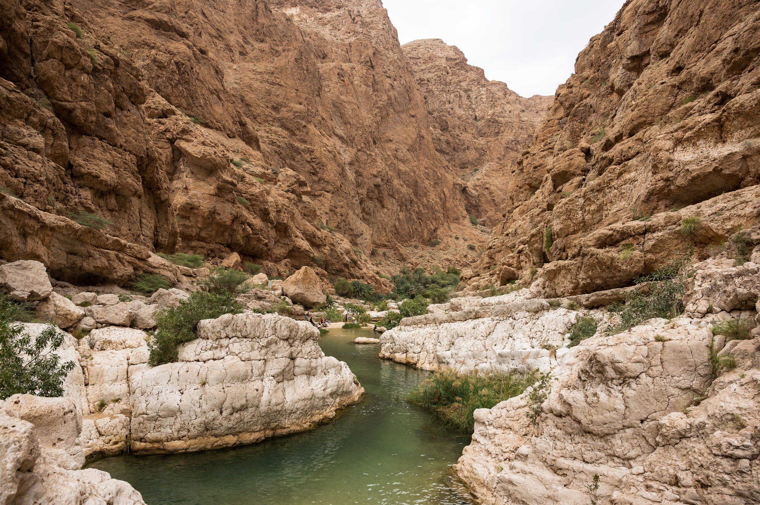 Beautiful water pools at Wadi Ash Shab, Oman