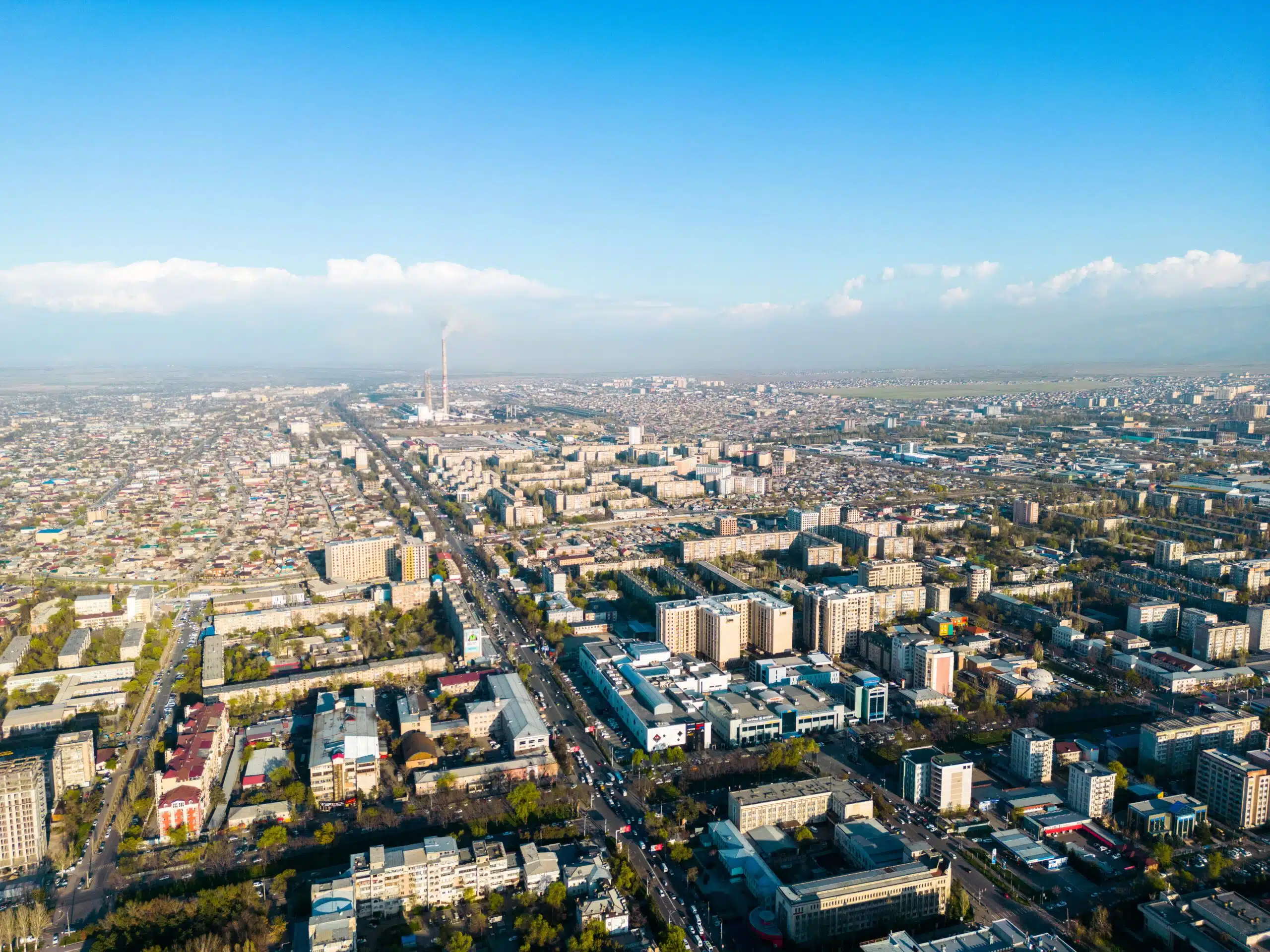 Aerial view of Bishkek city Kyrgyzstan