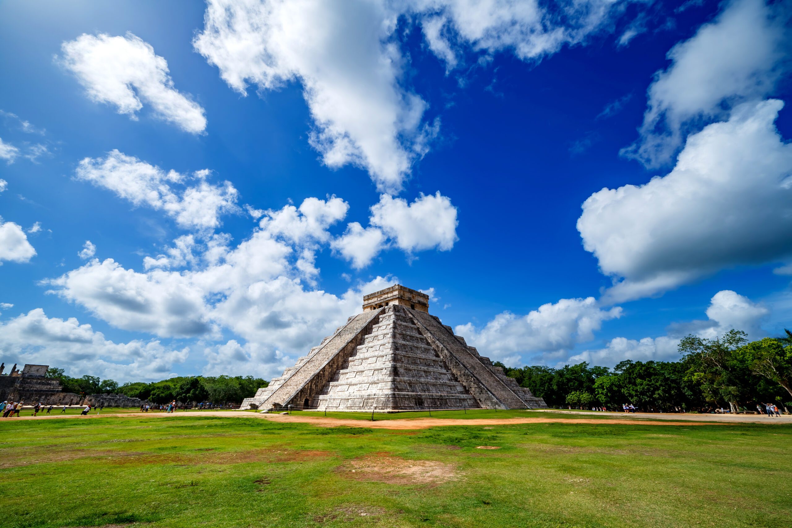 Breathtaking view of the pyramid in the archaeological site of Chichen Itza in Yucatan, Mexico