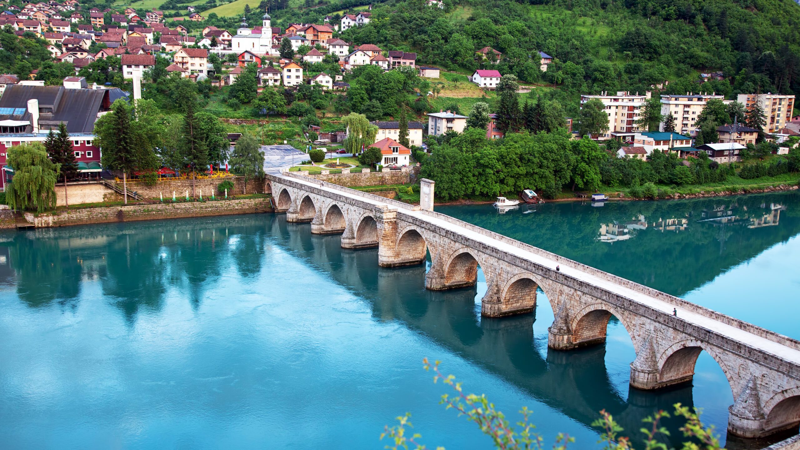 Mehmed Pasha Sokolovic Old Stone historic bridge over Drina rive
