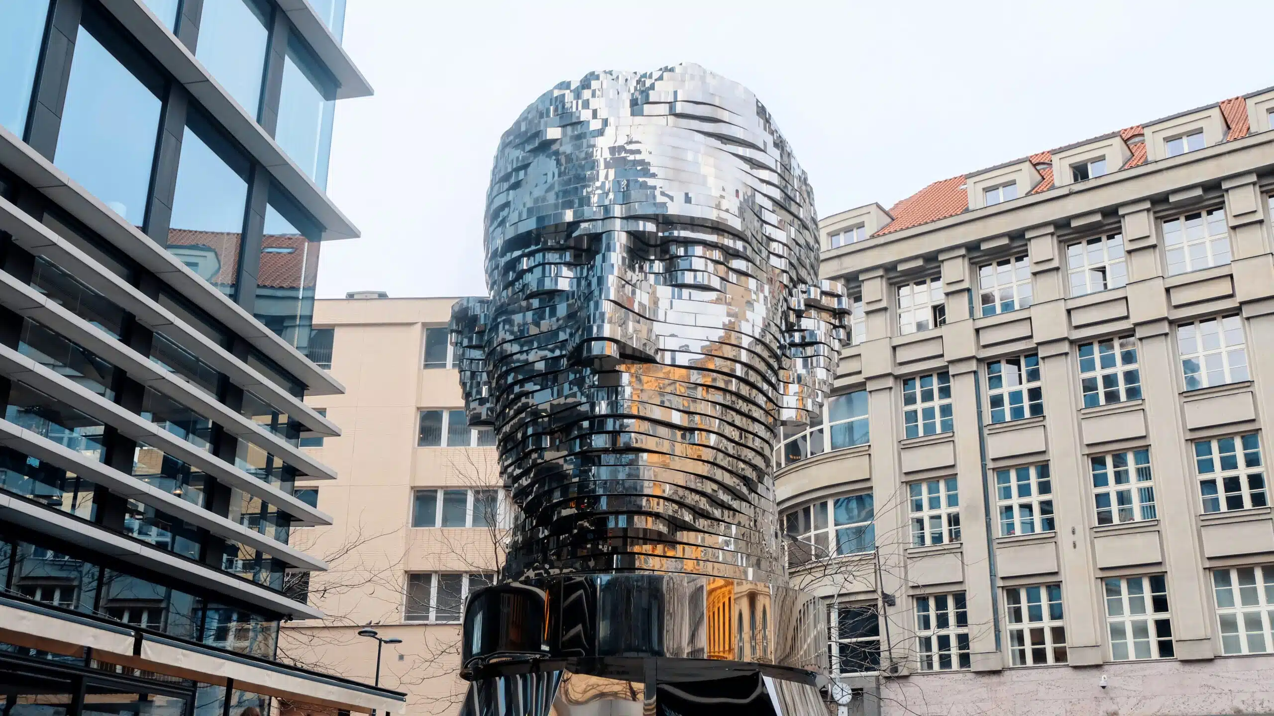 Modern art installation in Prague, Czech Republic