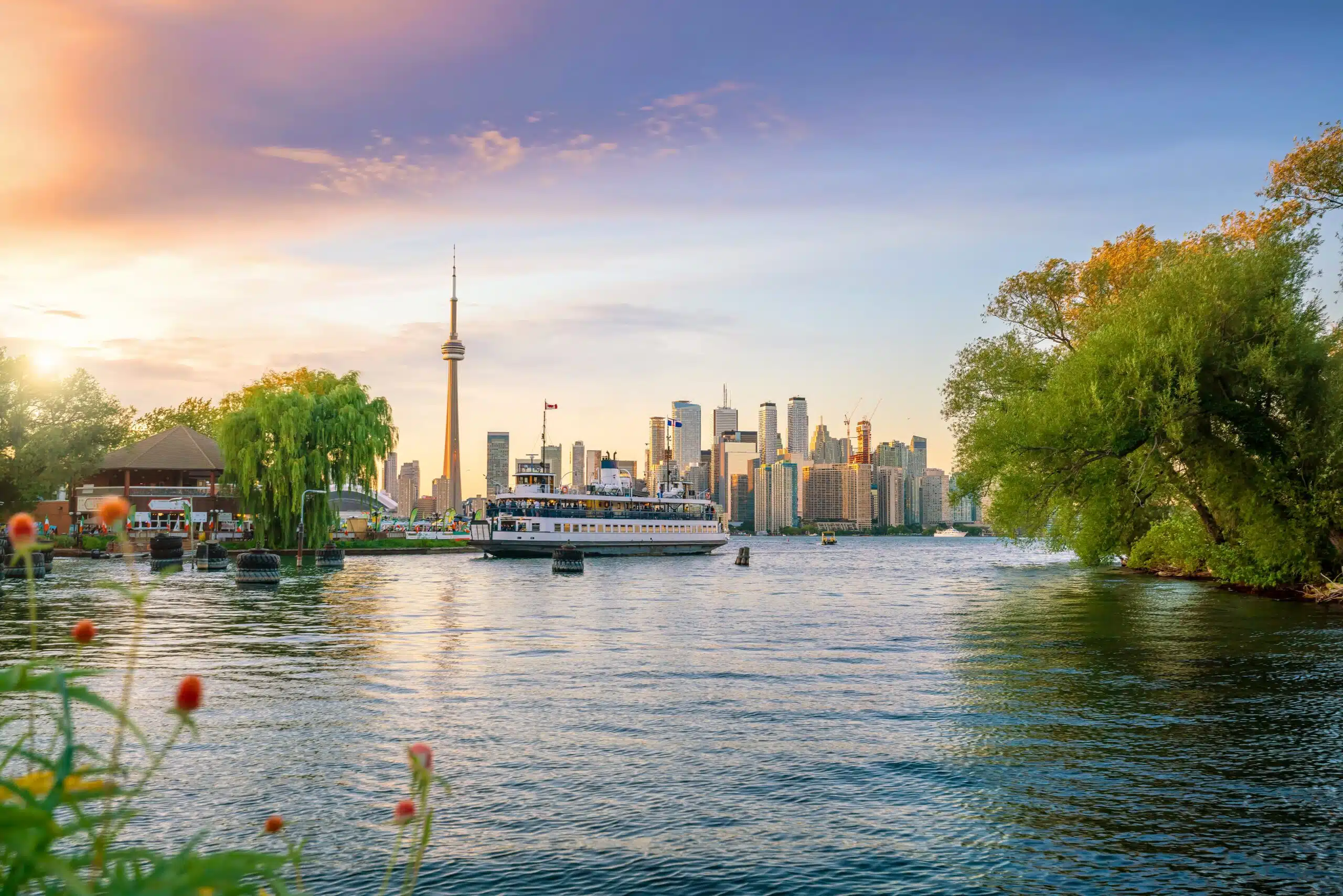 Toronto city Skyline at sunset Canada