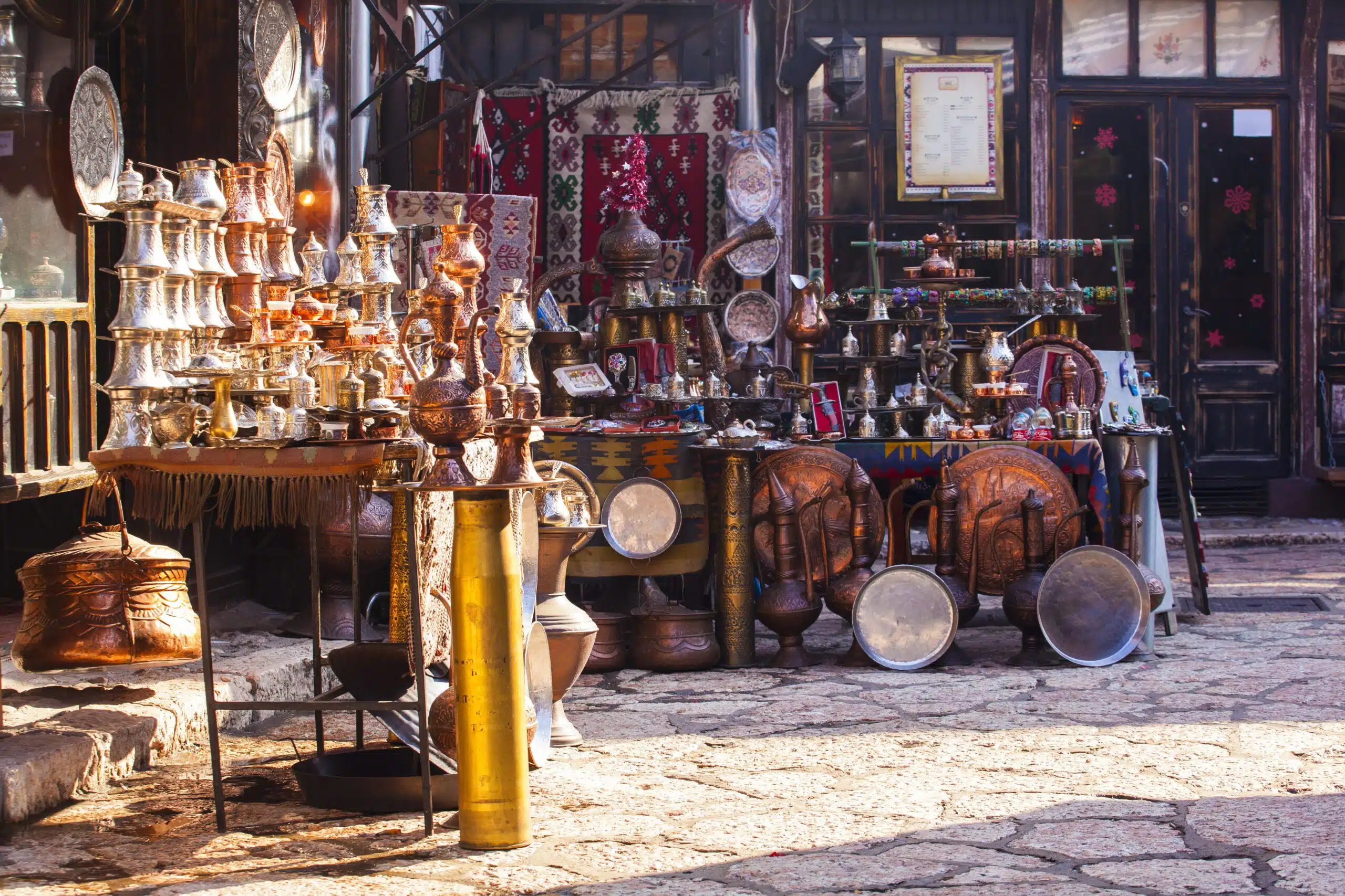 Typical street market in Sarajevo
