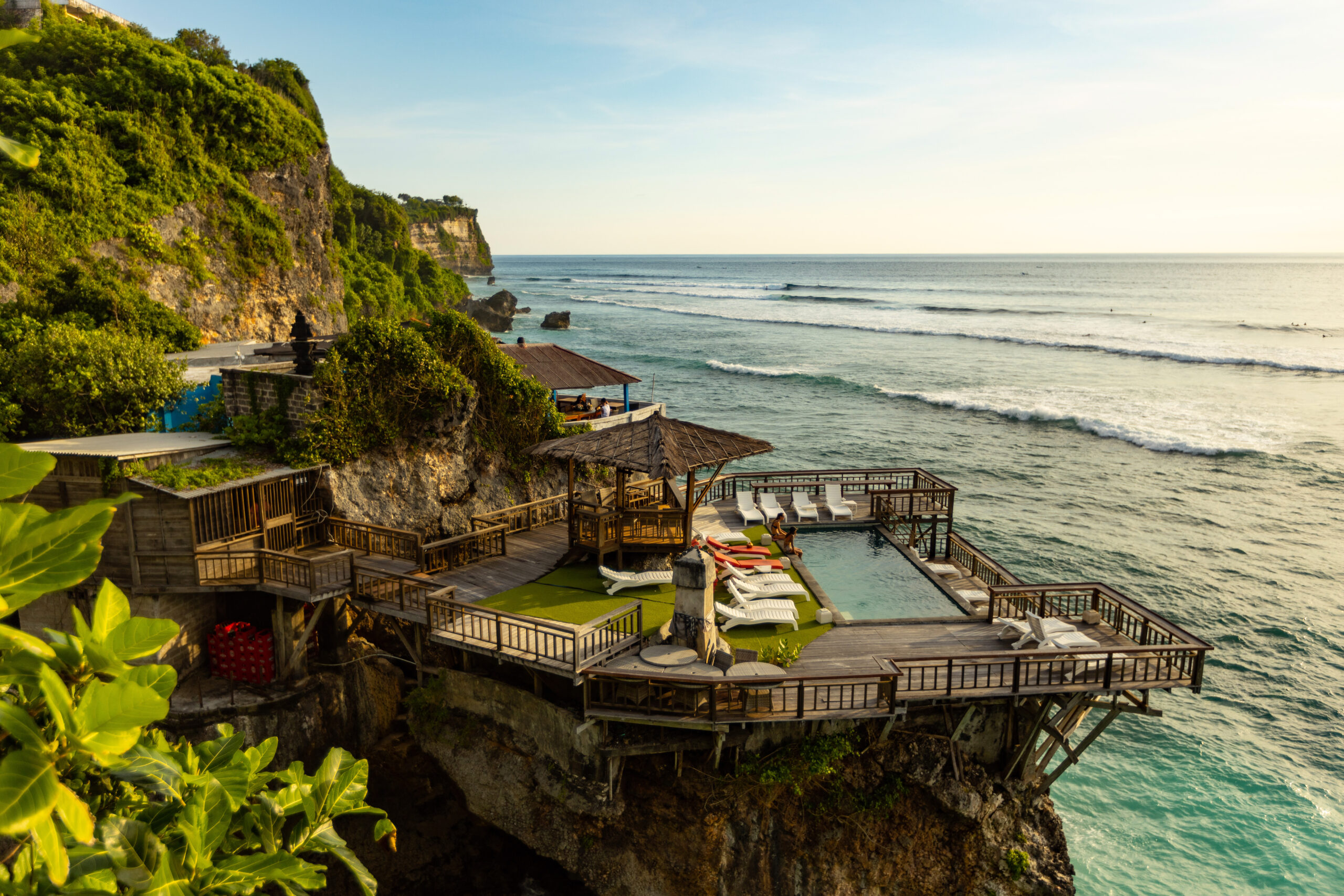 villa with swimming pool cliff uluwatu beach bali indonesia scaled