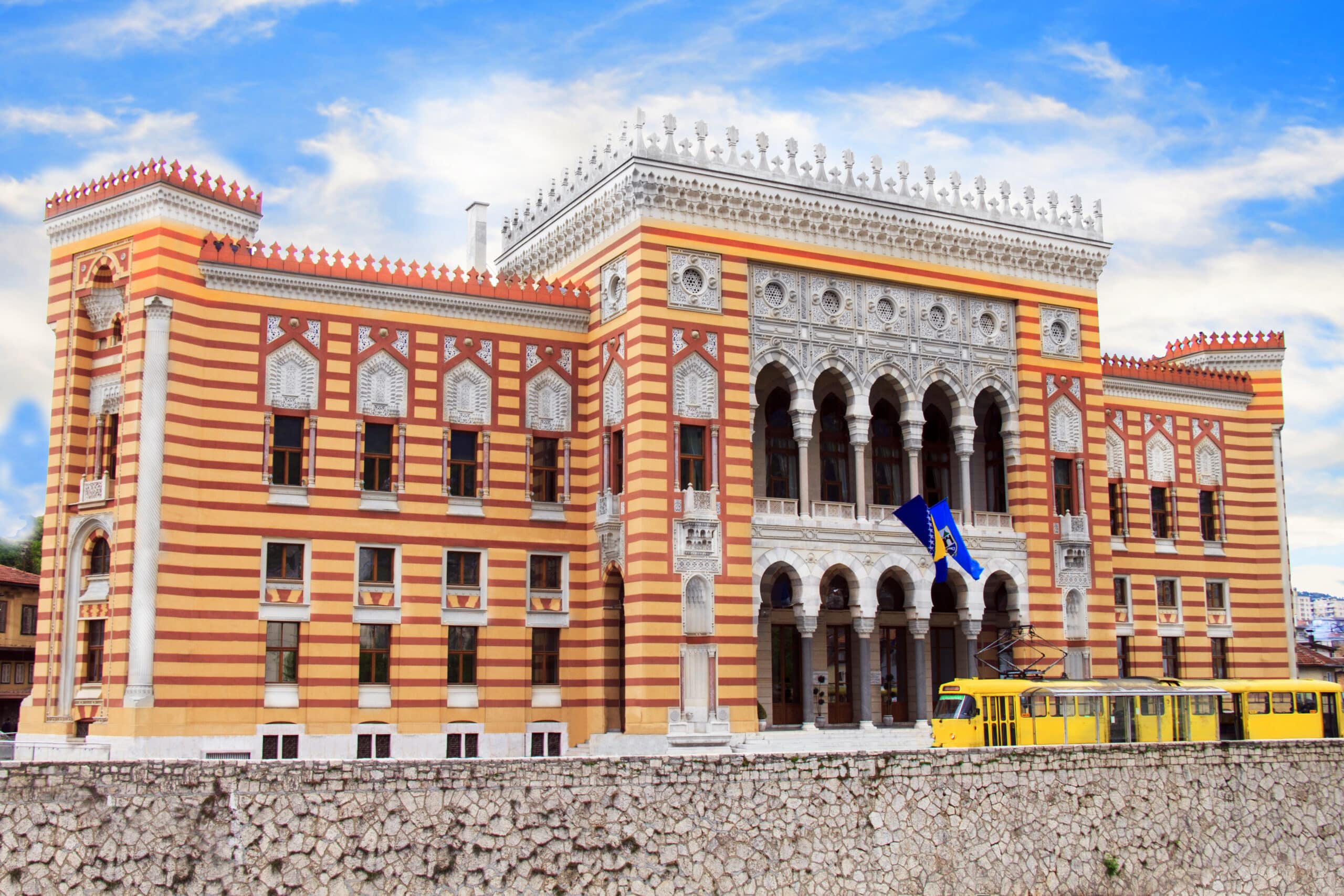 beautiful view city council building viejnica sarajevo bosnia herzegovina scaled